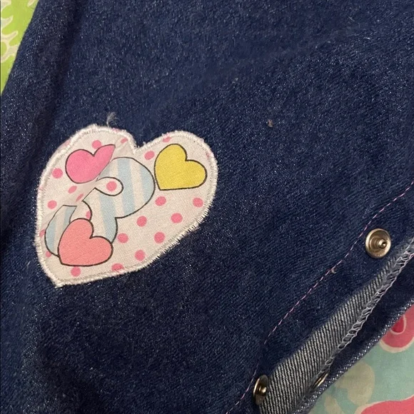 Vintage Denim Overalls with Patches - Picture 10 of 12
